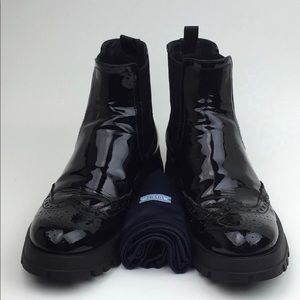 PRADA  Chelsea  patent leather Boot sz 7.5